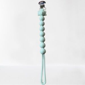 Elephant Pacifier Clip Silicone Teething Beads‎ Baby Shower Gift Blue